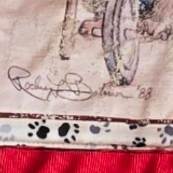 Handmade 1988 Artist Signed Mischievous Dogs Cats Christmas Quilted Wall Hanging - Picture 5 of 14